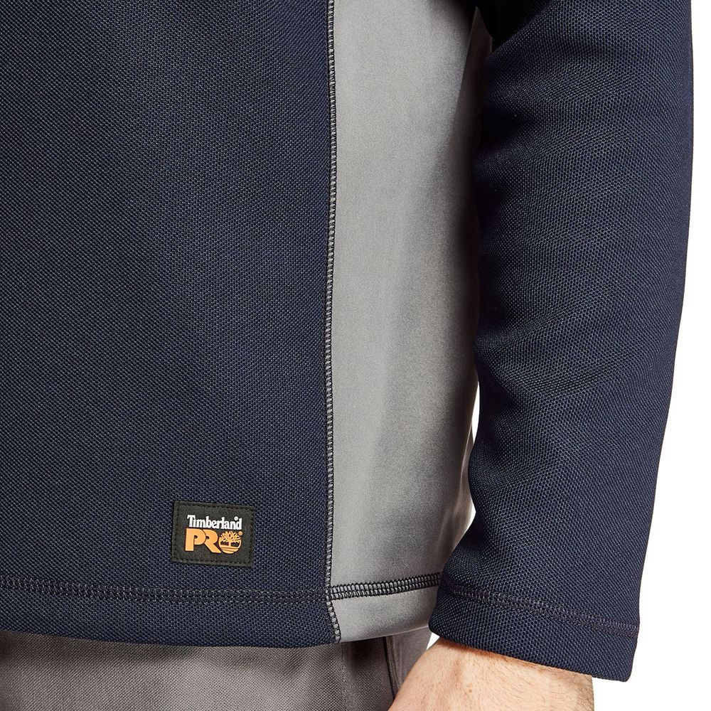 Sudadera Timberland Argentina Hombre - Pro® Studwall Quarter-Zip Textured Fleece - Azul Marino - QVJ